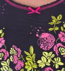 Пижама жен. (футболка-бриджи) Sermija рукав-крылышко, аппликация-цветы